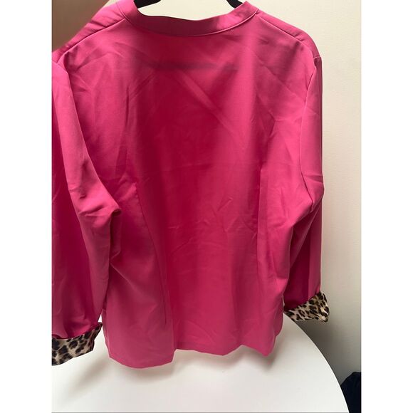 SHEIN 2X pink suit jacket, leopard cuffs - Picture 7 of 10